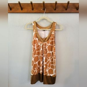 Express Summer Dress | Giraffe Print with Gold Satin Trim